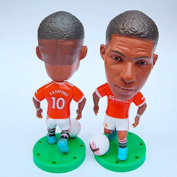 Fodboldspiller minifigurer Realistiske spark og præcise detaljer Marcus Rashford