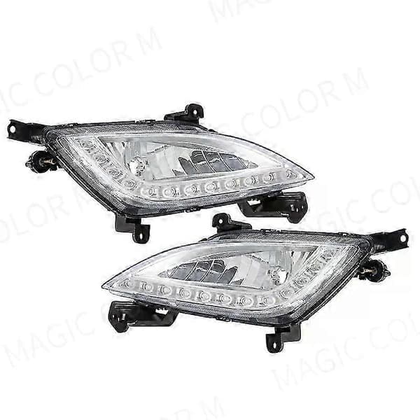 For Hyundai Elantra GT I30 2012 2013 2014 2015 2016 DRL tåkelysdeksler Kjørelys Bil Frontfanger Tåkelysmontering 12V