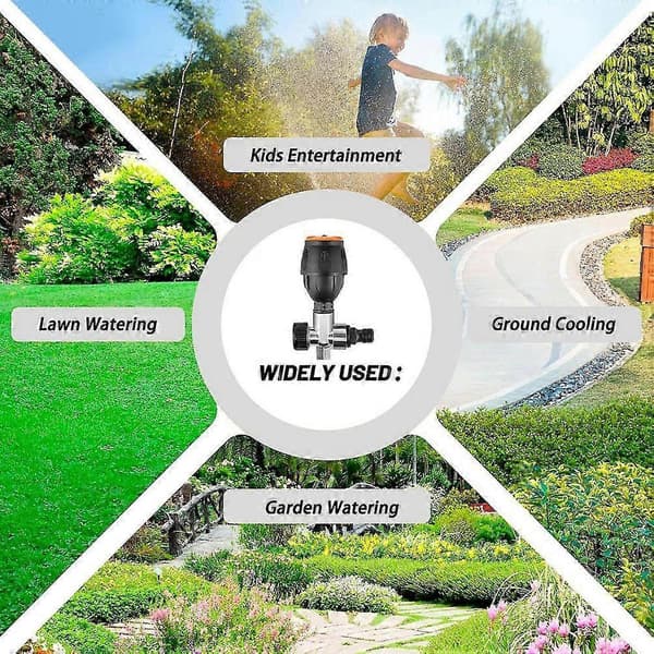[LCS]2-pack kugghjulsdriven sprinkler, 360-graders automatisk sprinkler för effektiv gräsmattbevattning