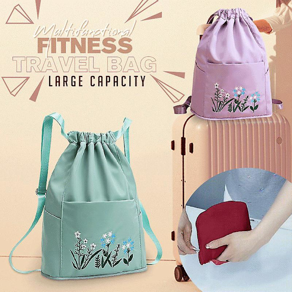Multifunksjonell Fitness Reiseveske Sammenleggbar Ryggsekk Lett Stor Sportsbag Tursekk Pink Ordinary