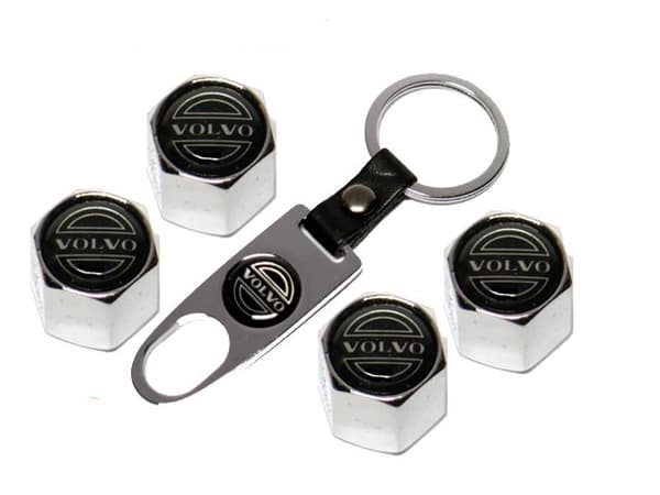 [LCS]Volvo logo ventilhætter med nøglering sølv silver one size