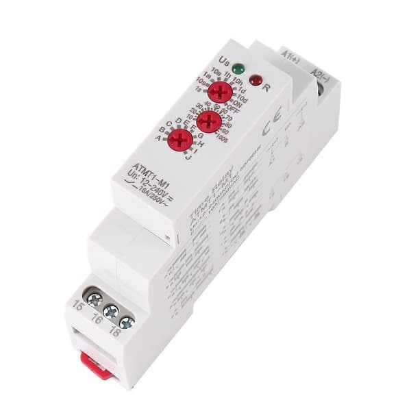 12-240VAC/DC DIN-skenemonterat tidsrelä 16A/250VAC, ATMT1- 22 PC