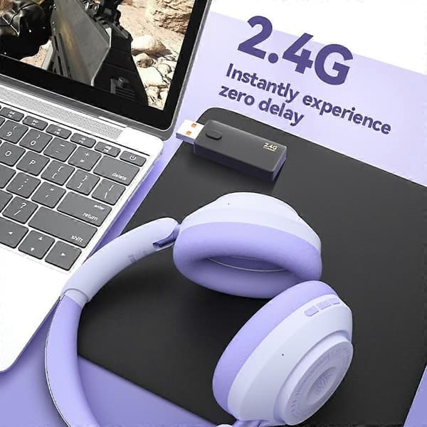 [LCS]EL-GT3 Bluetooth-hodetelefoner ANC Støyreduserende Over-Ear Trådløst Hodesett med 2.4G-mottaker Multicolor Style C
