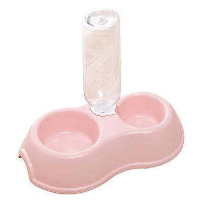 [LCS] Foder- och vattenskål för husdjur med automatisk vattenflaska Pink