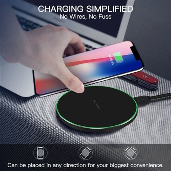 Limxems Trådlös Laddare 10 W Universal Qi Laddningsplatta, Induktiv