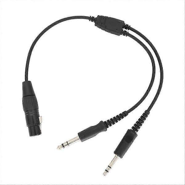 til XLR til GA Dual Plug 5-bens luftfartshovedtelefonstik Black
