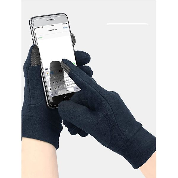 Vinterhandskar för män kvinnor pekskärm sms varma handskar fo dark blue XL