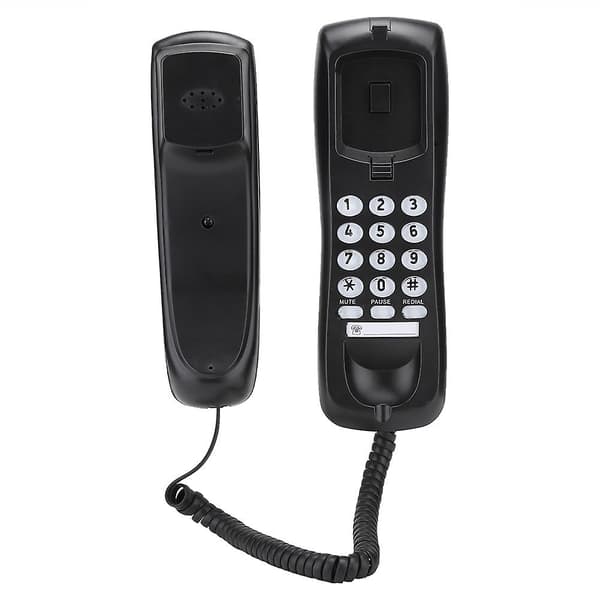 KX T628 Sort engelsk kablet bordvægtelefon fastnettelefon til hjemmekontor