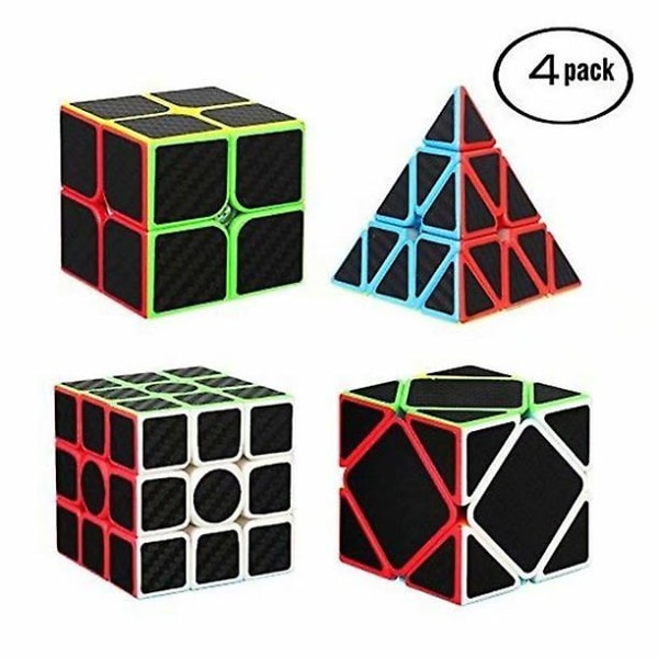 Speed Cube -paketti [4 kpl] 2x2 3x3 Pyramidi Vino Nopea Aivojumppa Kuutio Taikakuutio Palapelit