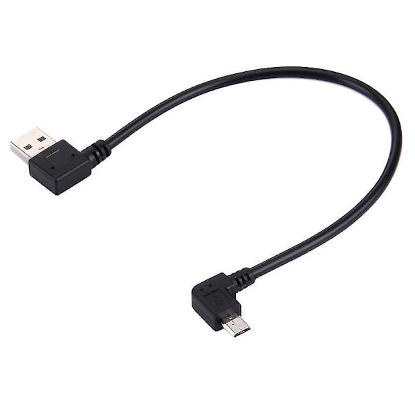 27cm 90 Grader Vänster Vinkel Micro USB till 90 Grader Vänster Vinkel USB Data / Laddningskabel, För Galaxy,