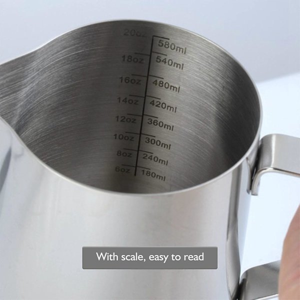 304 Rustfrit Stål Mælkeskumningskande 350ml Mælk Kaffe Mål Black