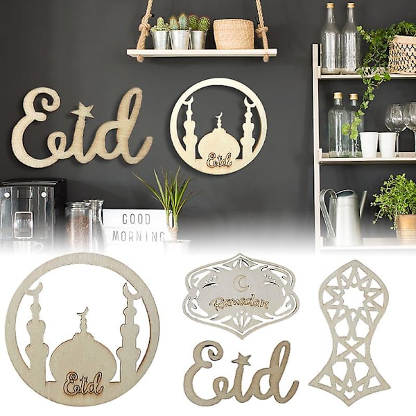 10 stk. Eid Mubarak Anheng Ramadan Trepynt Midtøsten Stil Uferdig Håndverk For F