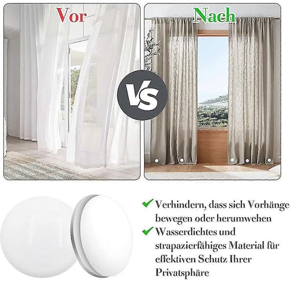 20 st magnetiska gardinvikter Draperivikter Magnet Duschdraperivikter Botten för duk Gardinfoder B White