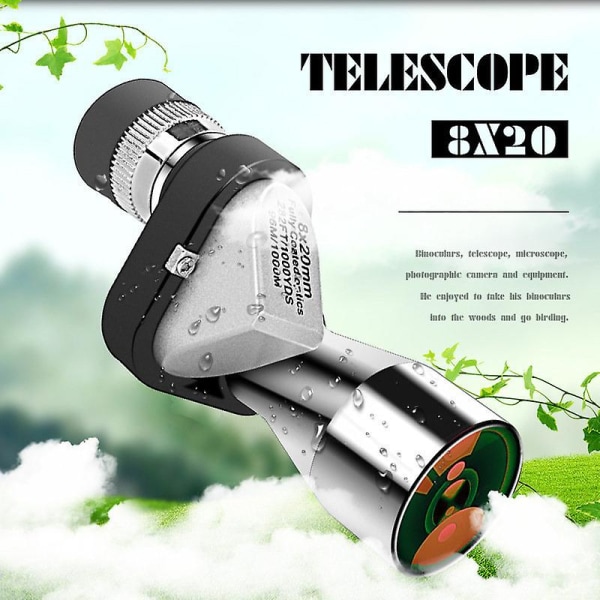 8X20 Mini kompakta monokulära teleskop Justerbar väska Fokus Outd