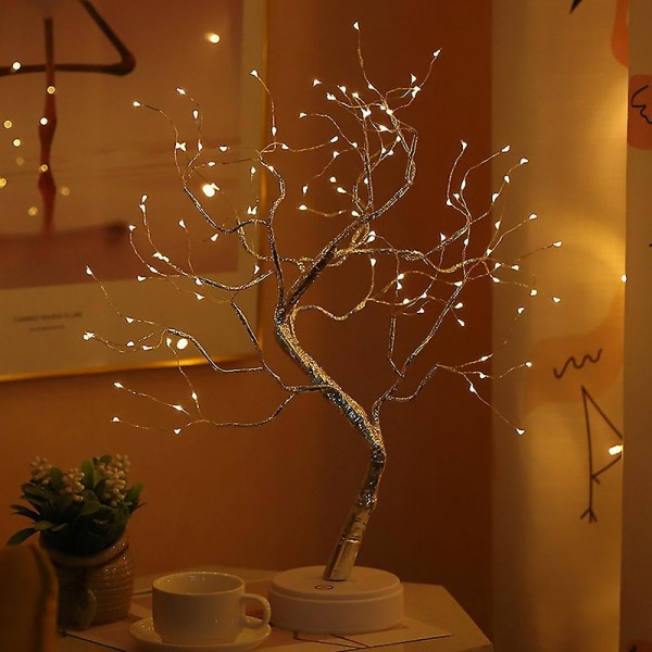 Bordsskiva Bonsai Upplyst Tree Led Juldekorationer Bord Tree Lamp Lights Silver tree starry lights