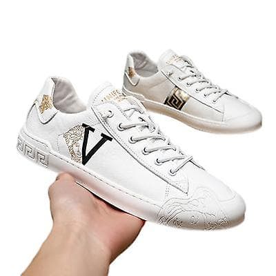 Casual sneakers for menn, pustende sko som passer til alt White 44