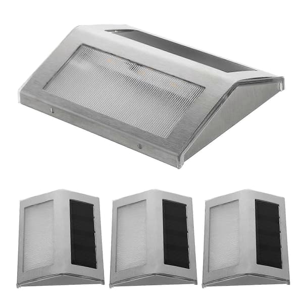 Solcelledrevne utendørslys Trappelys Vegglampe For Nattbruk PC-materiale 4 stk Multi M