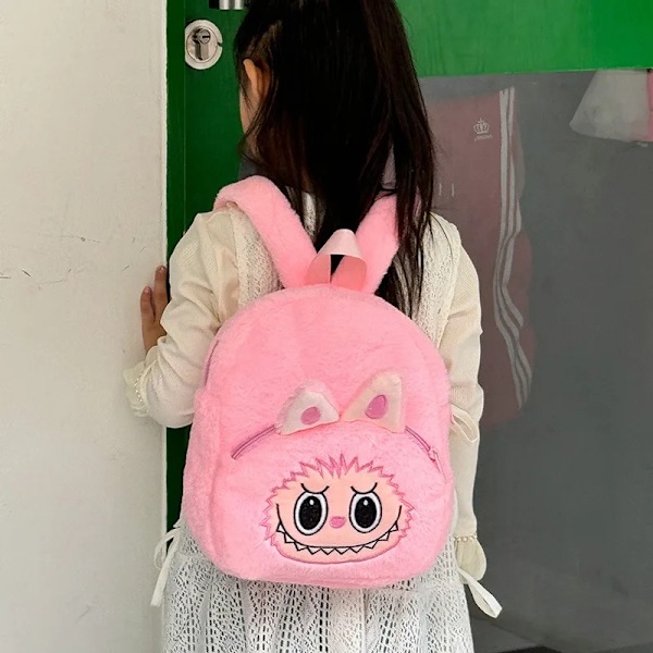 Barnryggsäck Skolväska Kawaii Plyschleksak Ryggsäck Söt Tecknad Ryggsäck Exploderad Småbarnsväska(FMY) light brown