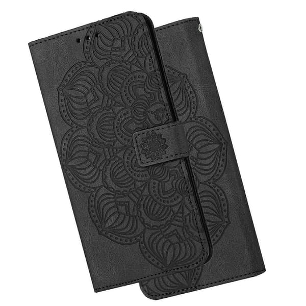 [LCS] För Samsung Galaxy S21+ 5G Mandala präglat flip-läderfodral Black