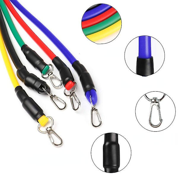 11 st/set Gummiband Träningsutrustning Latex Dragrep Träning Fysioterapiband