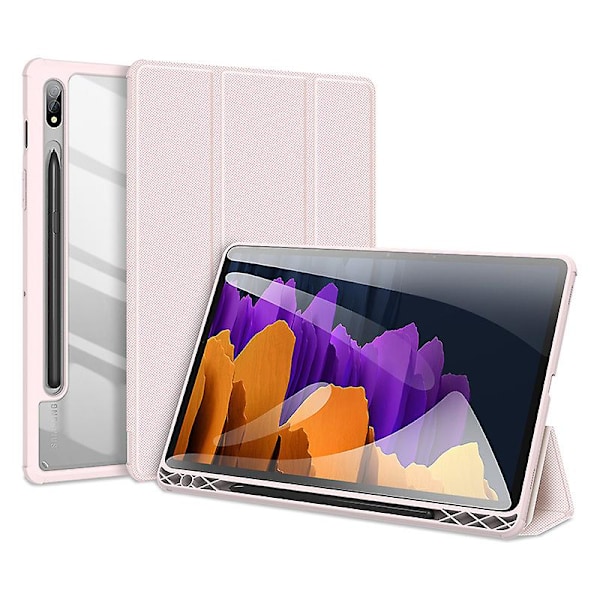 Skyddsfodral för Samsung Galaxy Tab S8 Plus 2022/s7 Fe 2021/s7 Plus 2020 12,4 tum med S Pen-hållare Pink