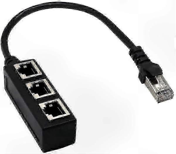 3-ports Ethernet-splitter for nettverksutvidelse og tilkoblingsadapter