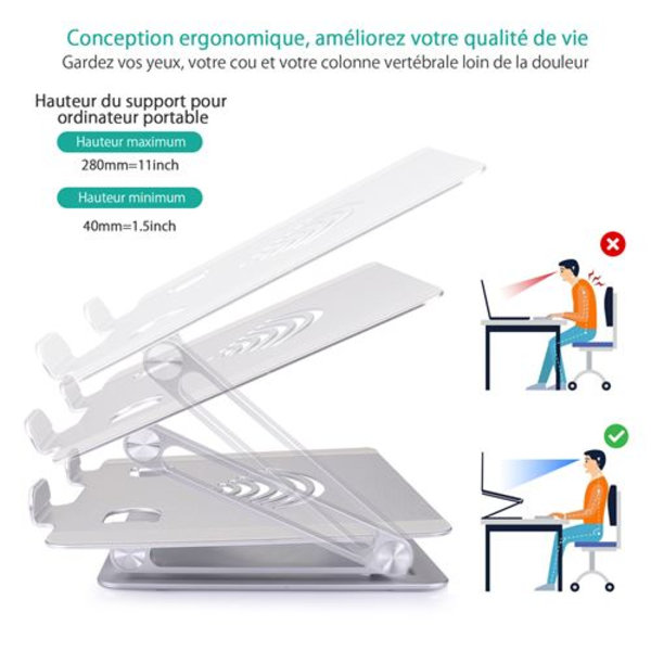 [LCS]Laptopstativ, Cheflaud Justerbart Laptop PC Ventilert Aluminium