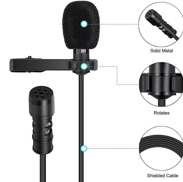 Lavalier mikrofon clip-on reversmikrofon 4-bens mini XLR bodypack-sender