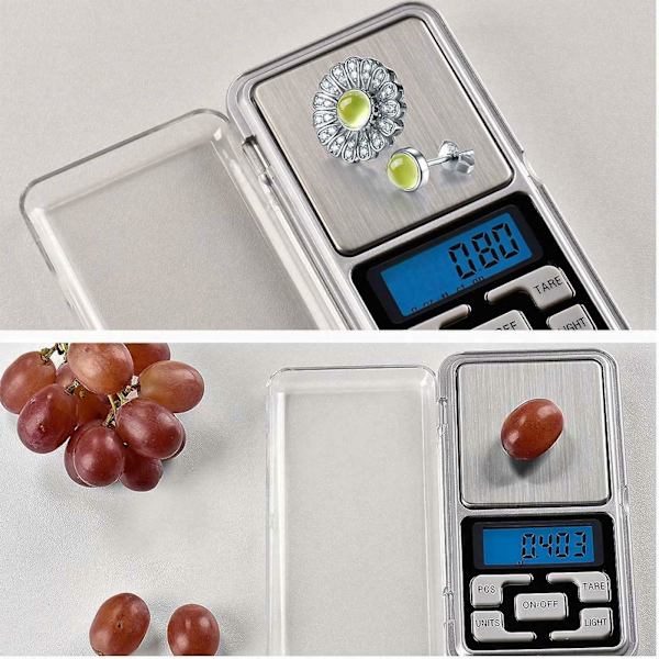 Taskukokoinen digitaalinen vaaka koruille kullan punnitukseen Mini LCD keittiö 0,1g 500g grammaa