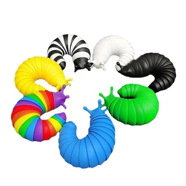 Artikulerad Stretch Snigel Fidget Leksak, Sensoriska Leksaker white