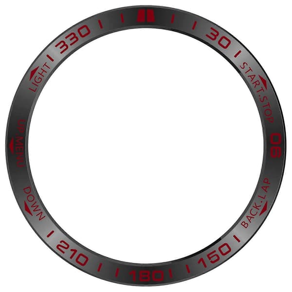 Til Garmin Fenix 8 47mm AMOLED Version Rustfrit Stål Bezel Ridsefast Beskyttelsesring Multicolor Black+Red