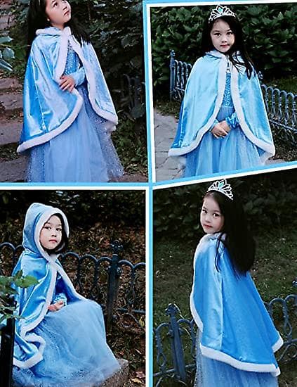 [LCS]Prinsesse hettekappe kostyme blue 120cm