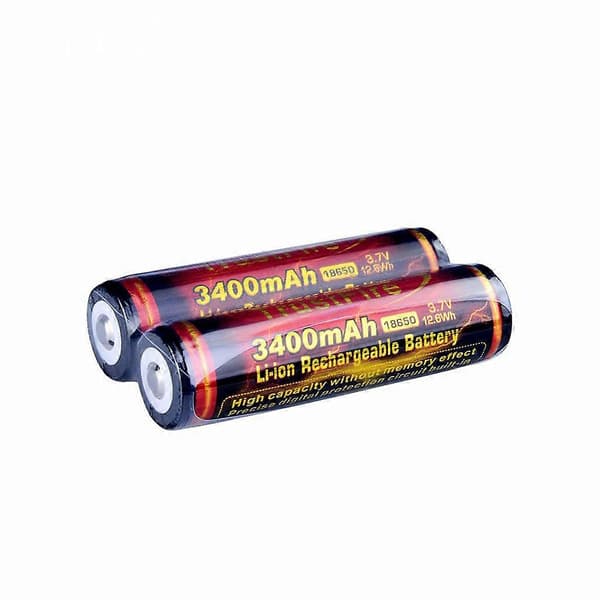 [LCS] 2-pack knapptopp 3.7V 3400mAh 18650 Li-ion uppladdningsbart batteri för LED