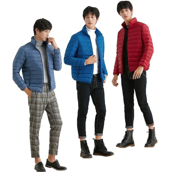 Herr Packbar Vadderad Jacka Isolerad Dunjacka Lättvikts Vinterjacka royal blue M