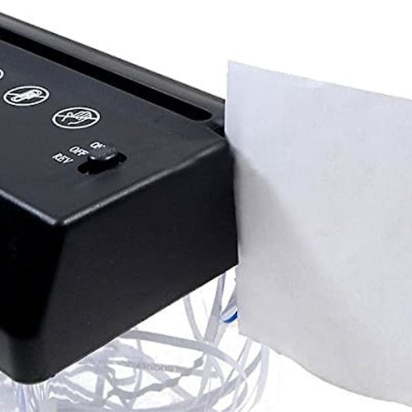 Makuleringsmaskin. Papirmakuleringsmaskin for hjemmekontor. USB- eller batteridrevet strimmelmakuleringsmaskin med brevåpner
