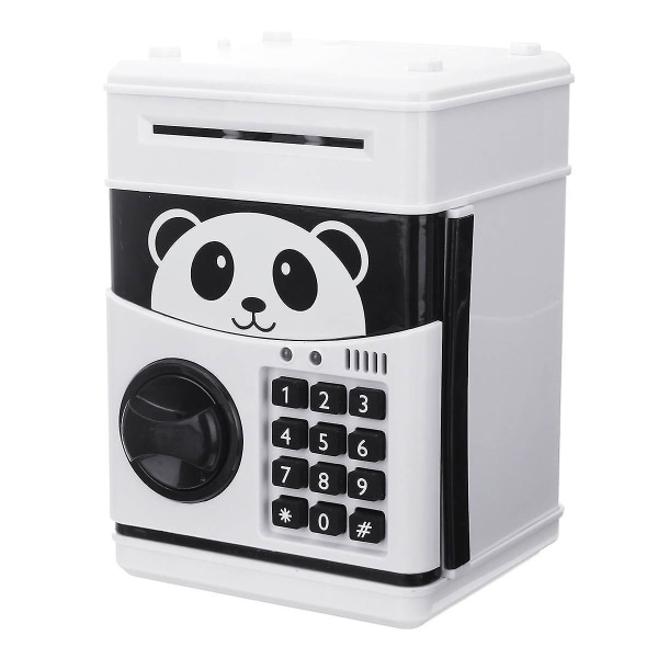 Panda Electronic Piggy Bank Bankautomat Lösenord Penglåda Kontantmynt Sparlåda Bank Kassaskåp Automatisk insättning Sedel Julklapp