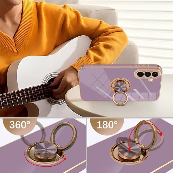 [LCS] Protective Case for Samsung Galaxy S26 Ultra, Soft Silicone with Rotating Ring - Purple Violett