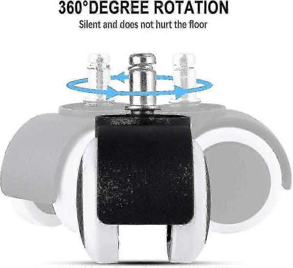 5-pack svängbara stolsrullar för hårda golv, 11mm/50mm tysta hjul