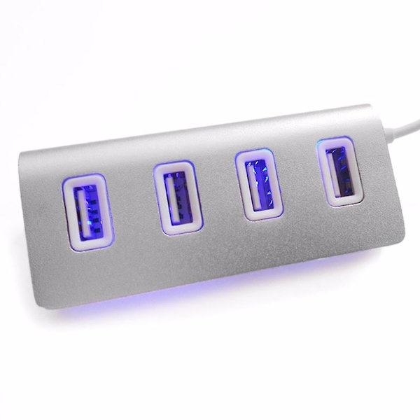 Led Mini 4 Port Hub Nopea Usb 2.0 Jakaja-adapteri Hub Kaapelilla Macbook PC Läppärille
