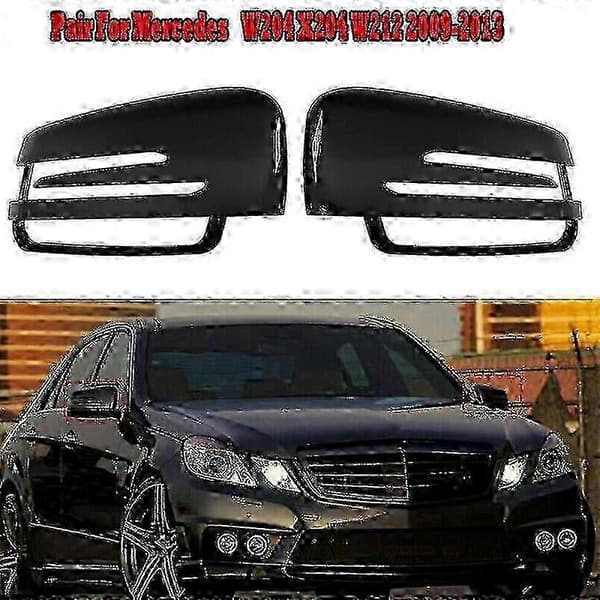 1 par blank sorte dørsspejlkapper til C E S klasse W204 W212 W221 CLA GLA 2009 - 2013 Bright black