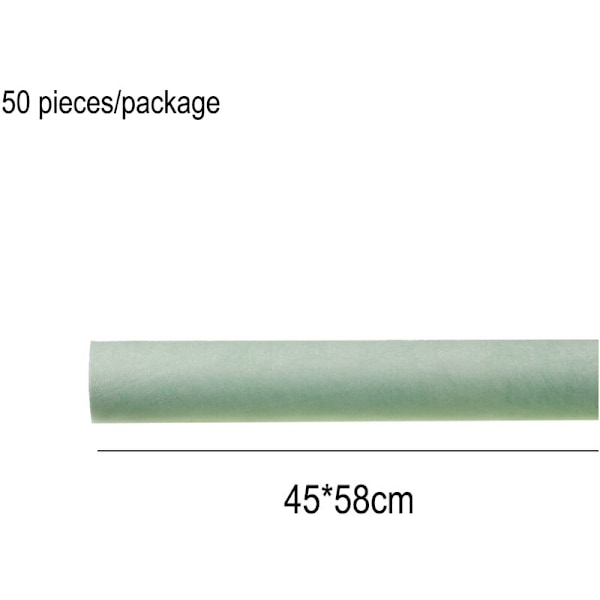 Blommig Bomulls Presentpapper 50 Ark Vattentätt Blomsterbukett Presentpapper Blomsteraccessoarer, 5845cm Mintgrön