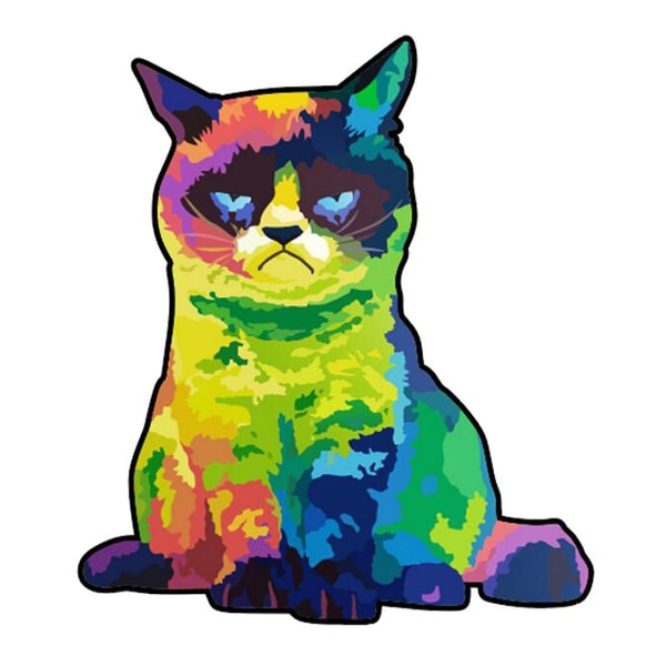 Unikt Formad Träpussel Jigsaw Diy Hjärnträning Pedagogisk Leksak Colorful Cat A3