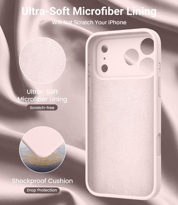 [LCS] Magnetisk silikondeksel til iPhone 17 Pro Max, kompatibel med MagSafe, støtsikker (rosa) iPhone 17 Pro Max iPhone 17 Pro Max Rose