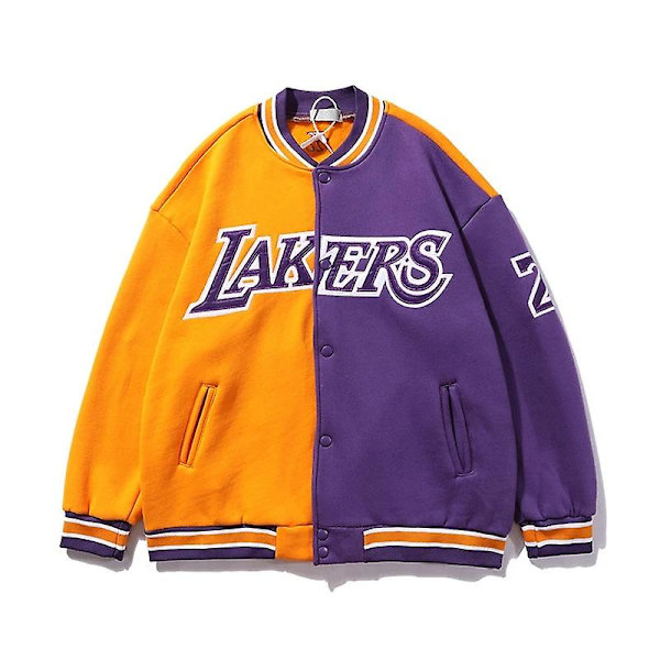 Vinter Nytt Brev Bomull Baseball Uniform Jakke Farge Matching Basketball Løs Jakke Sport Vind Par Modeller XL