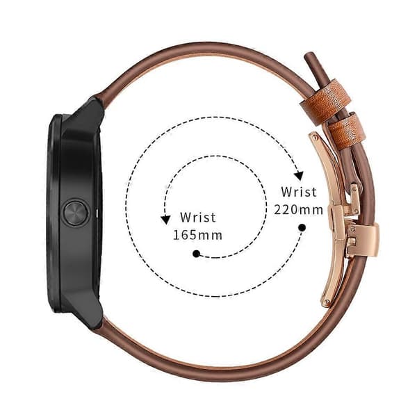 [LCS]20mm Top-layer koskind ægte læder urrem erstatning til Garmin Vivoactive 3 Vivom Multicolor Rose Gold+Brown