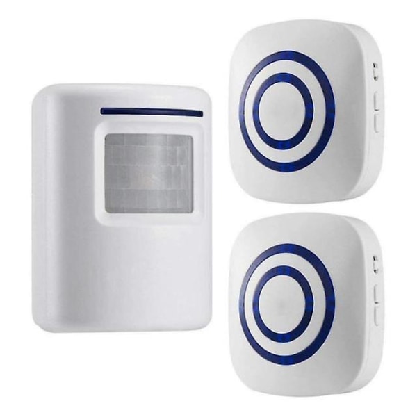Ingen 110v-240v Trådlös Dörrklocka Pir Infraröd Sensor Rörelsedetektor Entré Dörrklocka Alarm Med Mottagare & Sändare 1xSensors 2xReceiver