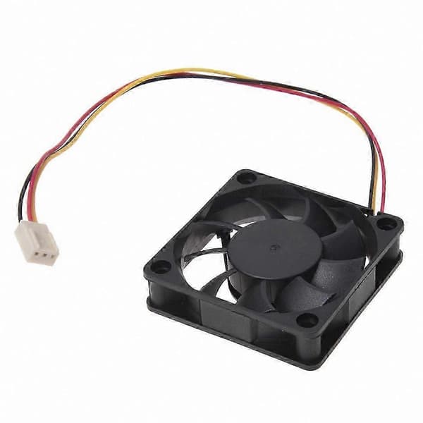 12V DC 60mm Køleventilator til CPU, 3-Pin Stik, Sort, 2-Pak Black