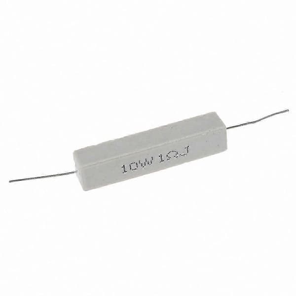 10-pak keramiske cementtrådviklede modstande, 1 Ohm 5% tolerance 10W effekt White