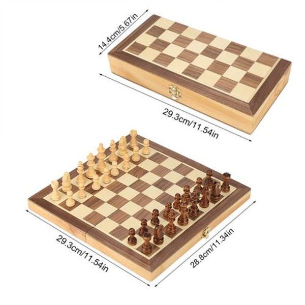 [LCS] Sammenleggbart magnetisk sjakksett i tre