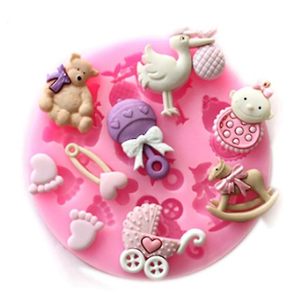 3D Silikone Baby Shower Party Fondant Form, Meget Praktisk
